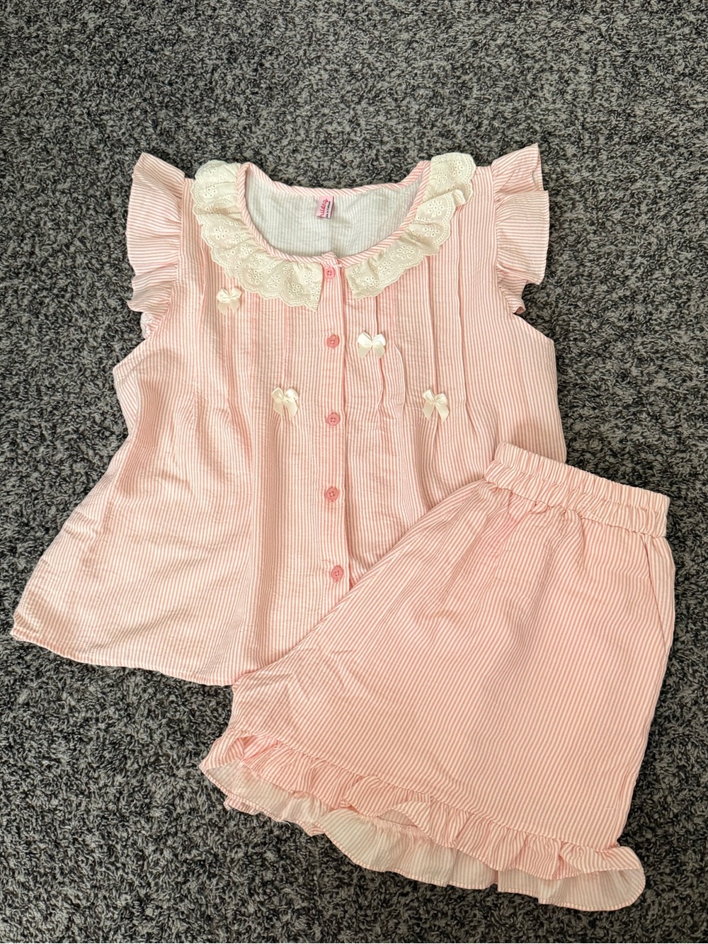 Pink and White Striped Sleepset